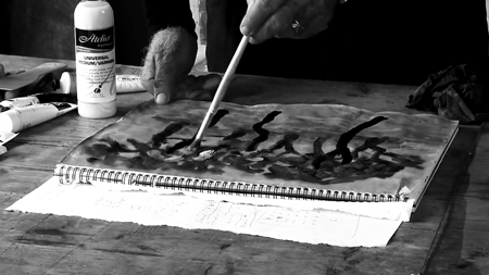 Jim Cobb painting trees with Atelier Interactive